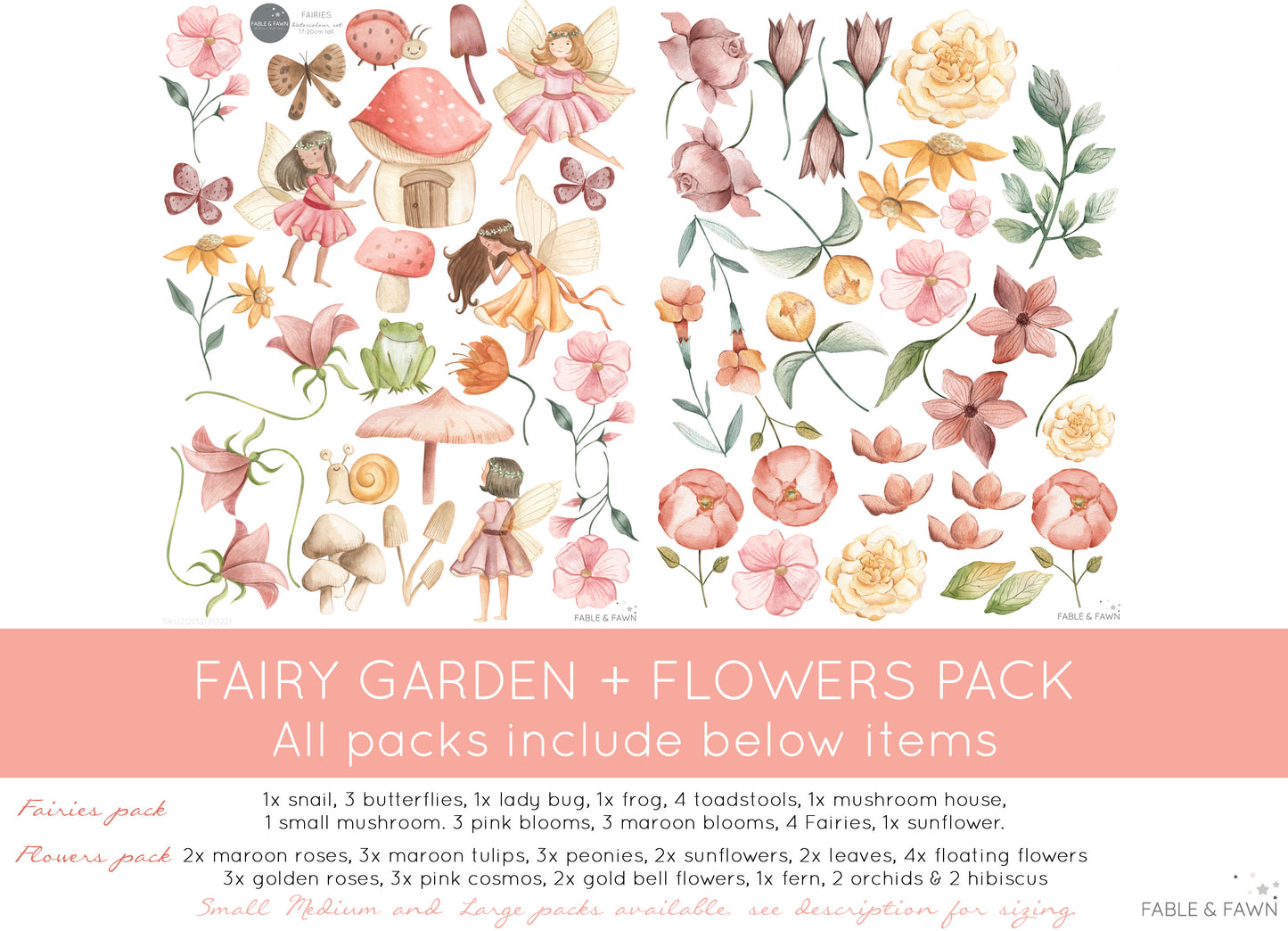 Fairy Garden Wall Decals - Wall Decals - Fable and Fawn 