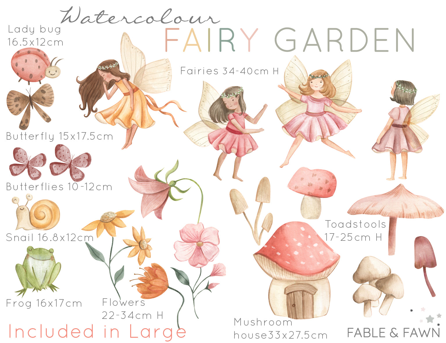 Fairy Garden Wall Decals - Wall Decals - Fable and Fawn 