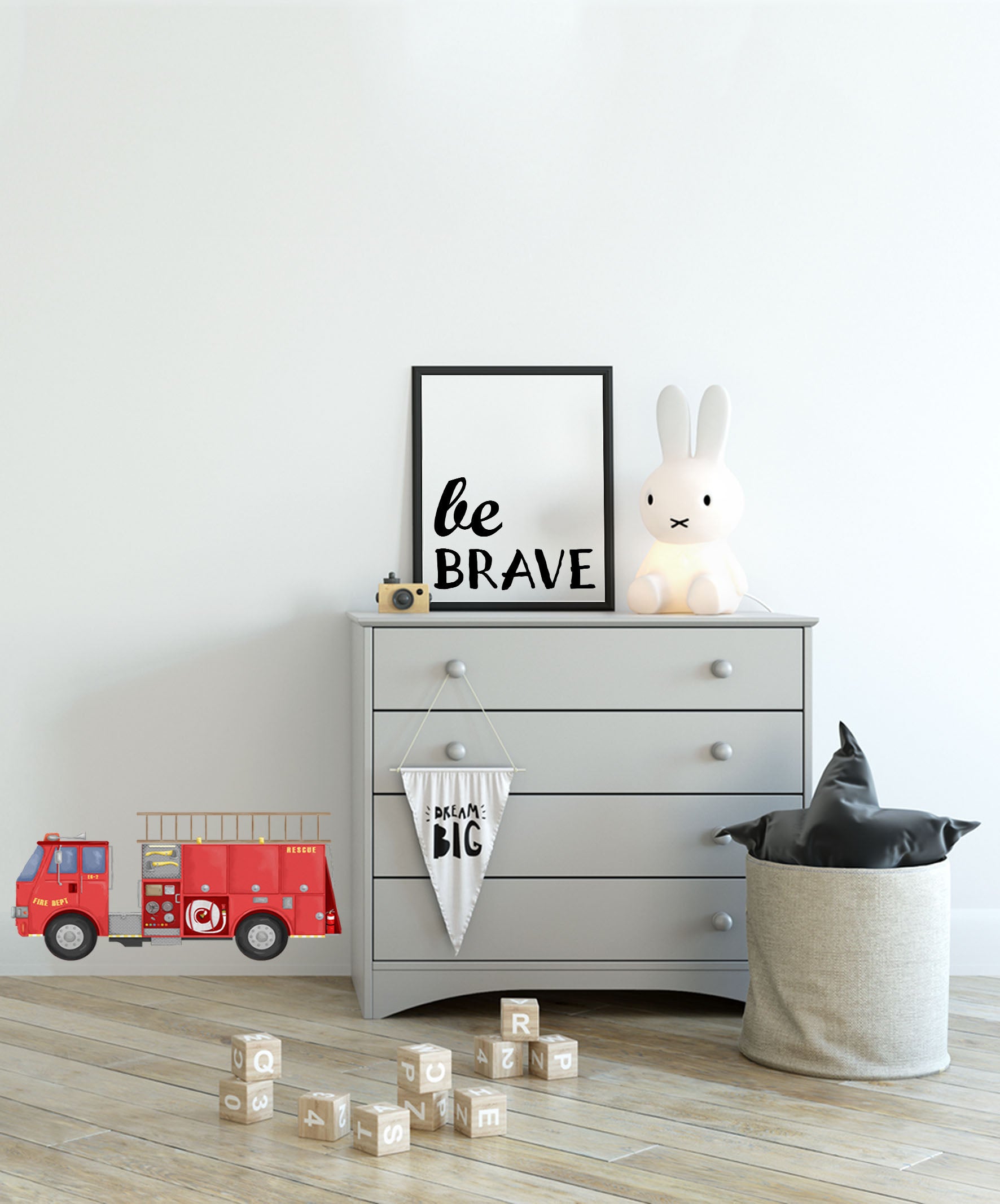 Fire Engine Wall Decals - Wall Decals - Fable and Fawn 
