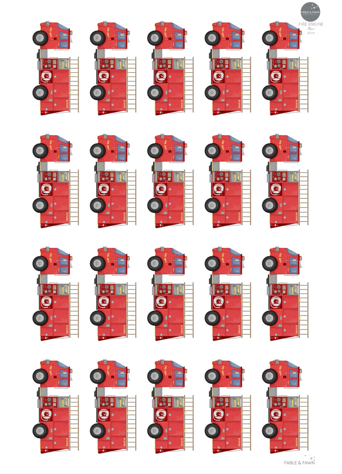 Fire Engine Wall Decals - Wall Decals - Fable and Fawn