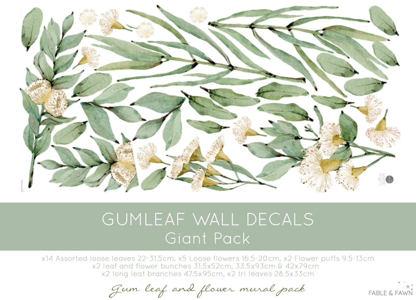 Gum Tree Wall Decal Set - Wall Decals Australia - Fable and Fawn 
