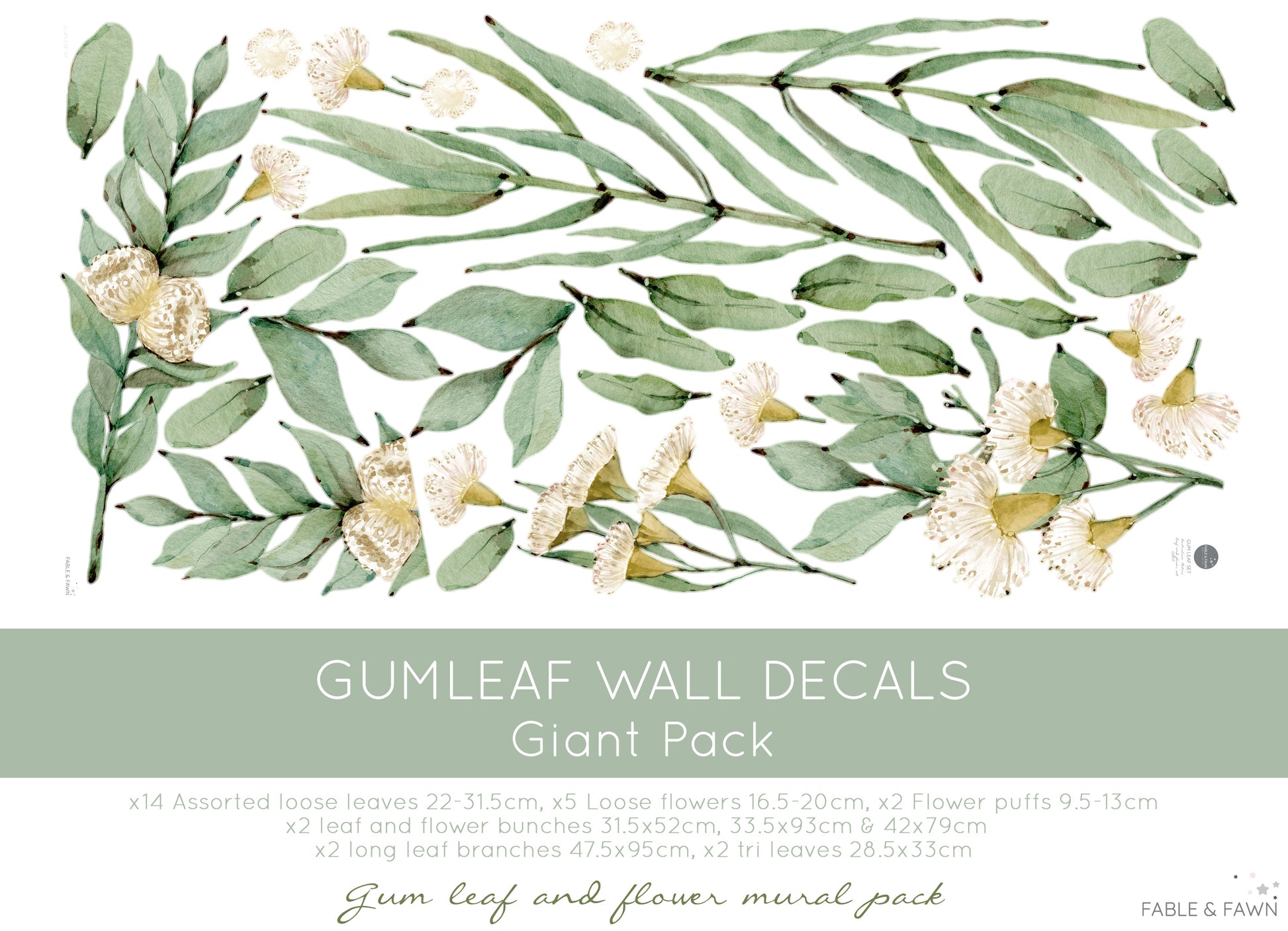 Gum Tree Wall Decal Set - Wall Decals Australia - Fable and Fawn 