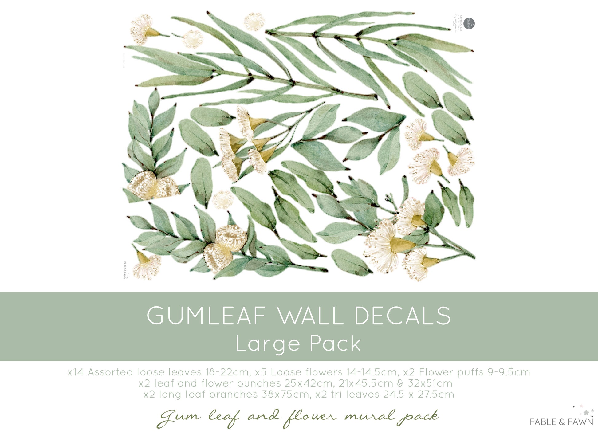 Gum Tree Wall Decal Set - Wall Decals Australia - Fable and Fawn 