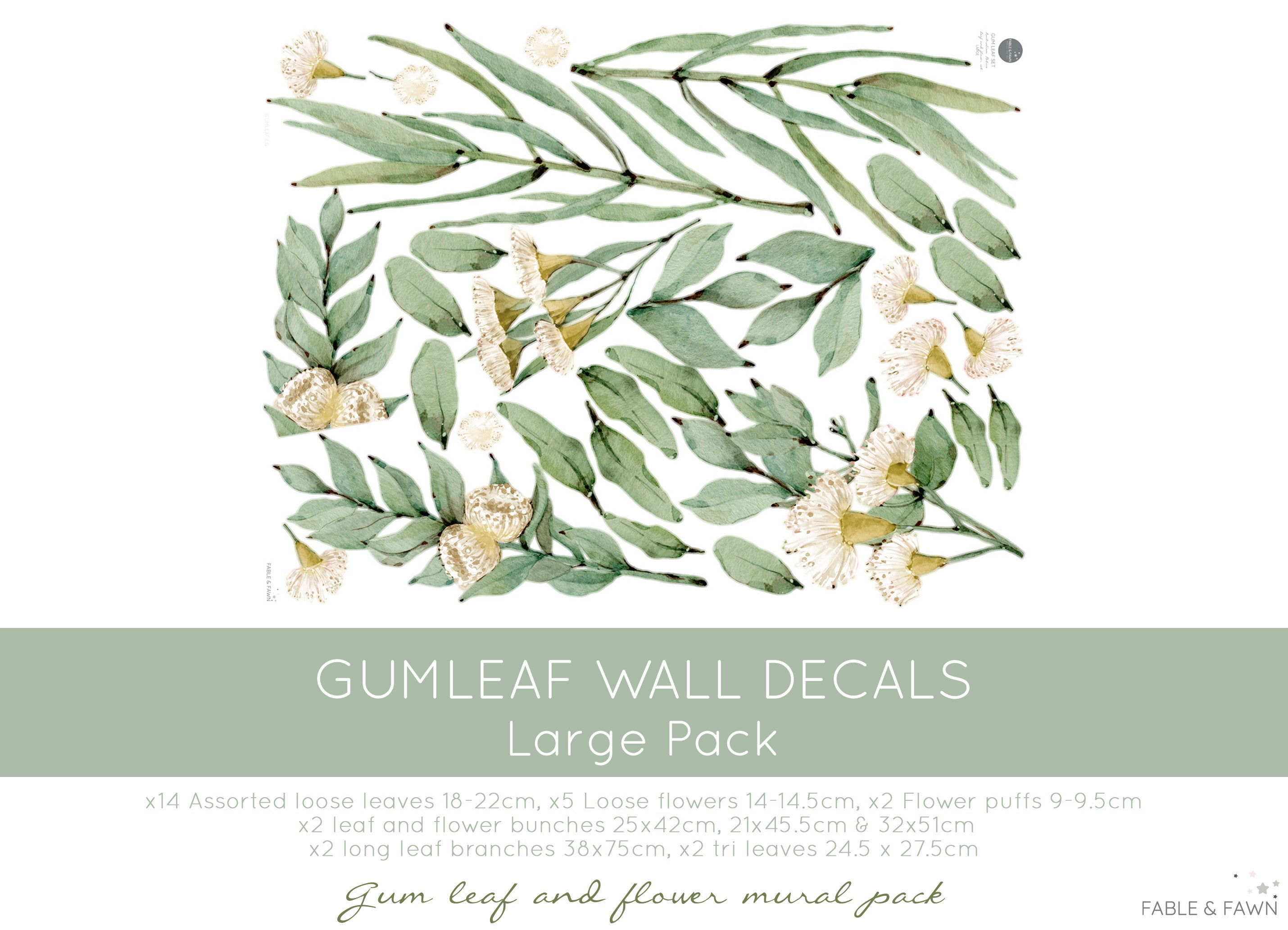 Gum Tree Wall Decal Set - Wall Decals Australia - Fable and Fawn