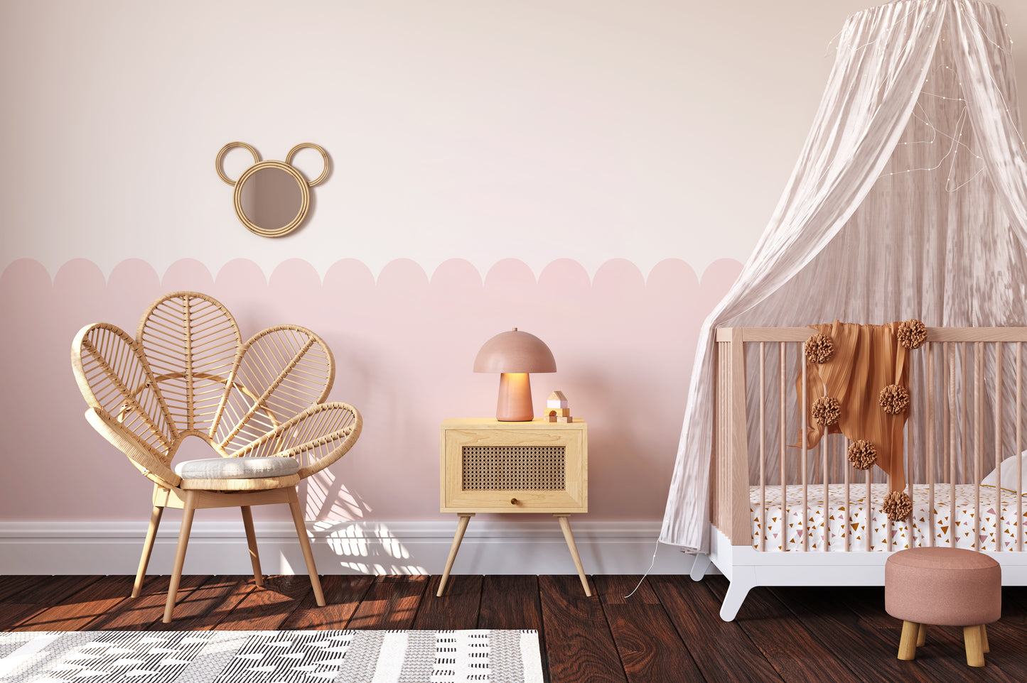 Scallop Edge Wallpaper (Pink) - Wallpaper - Fable and Fawn 