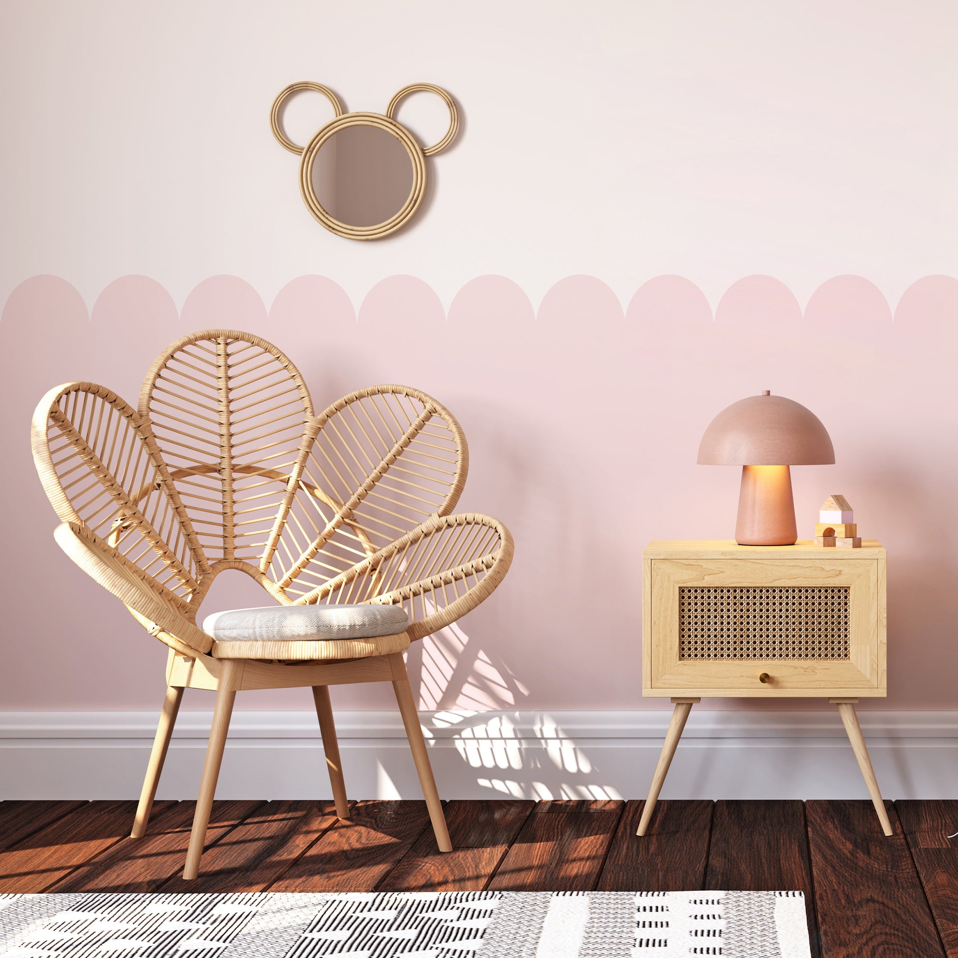 Scallop Edge Wallpaper (Pink) - Wallpaper - Fable and Fawn 