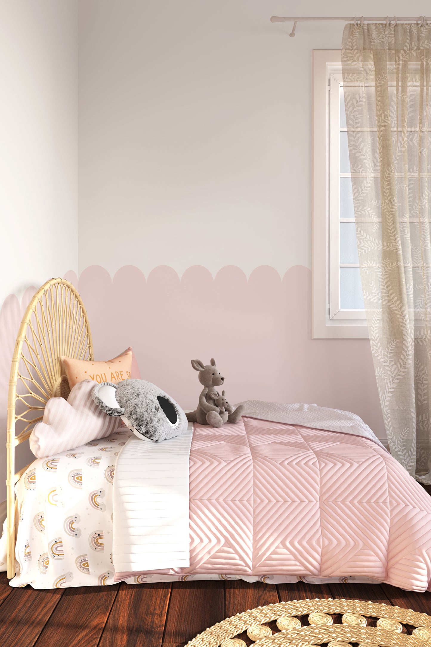 Scallop Edge Wallpaper (Pink) - Wallpaper - Fable and Fawn 