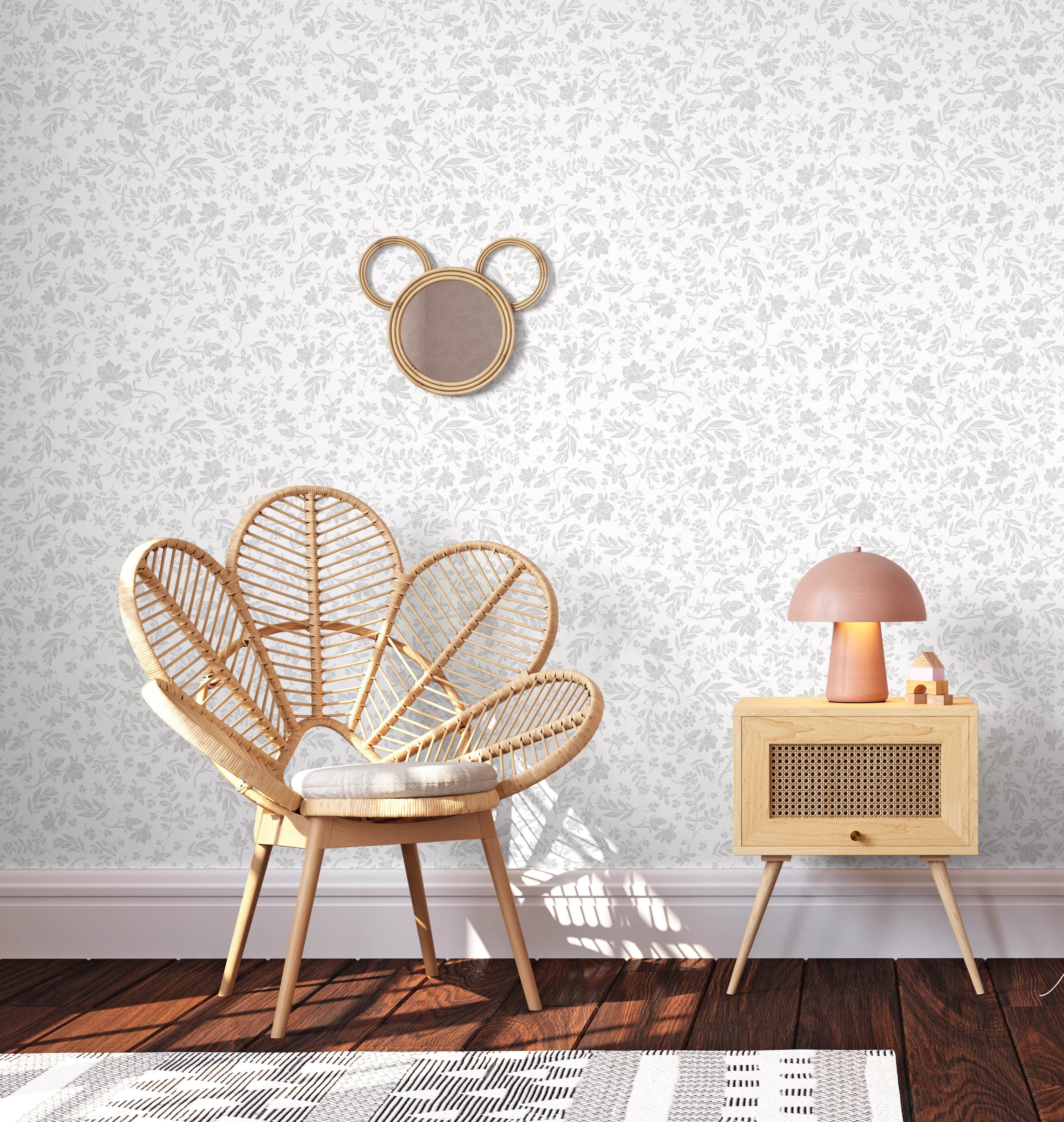 Isabella Wallpaper (Grey) - Wallpaper - Fable and Fawn