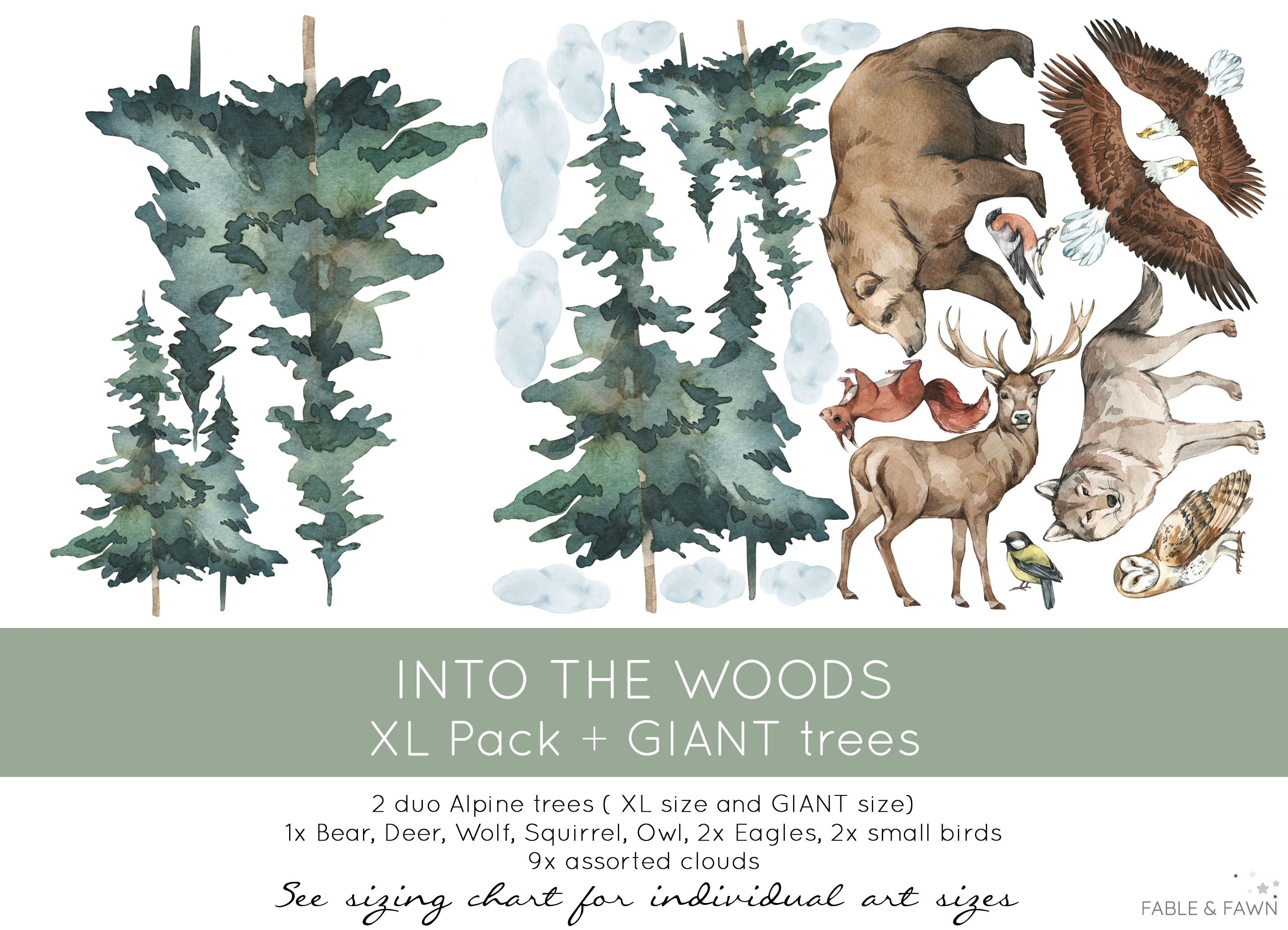 Woodland Forest Animal Wall Decals - Wall Decals - Fable and Fawn