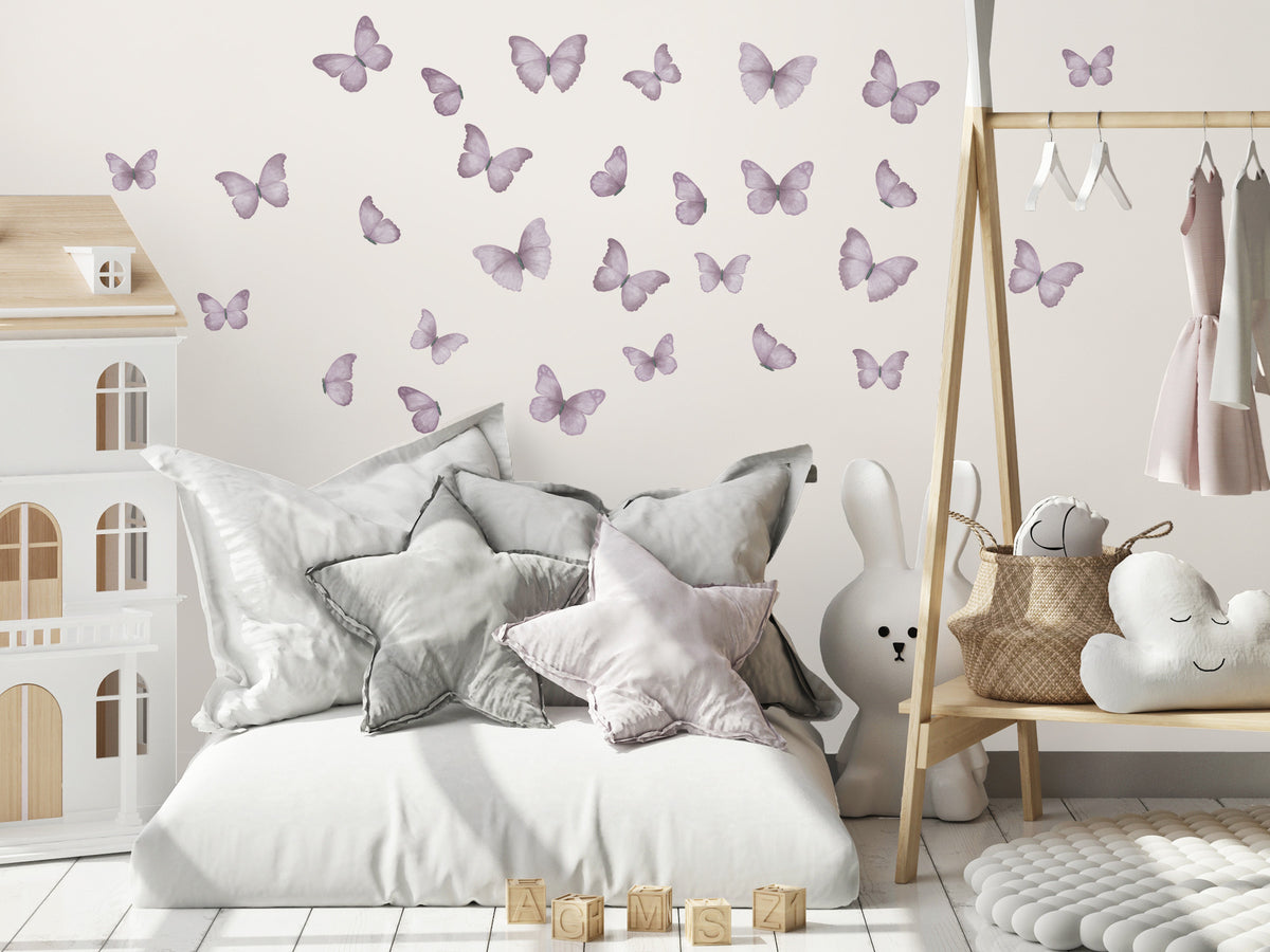 Butterfly Wall Decals (Purple) - Wall Decals - Fable and Fawn