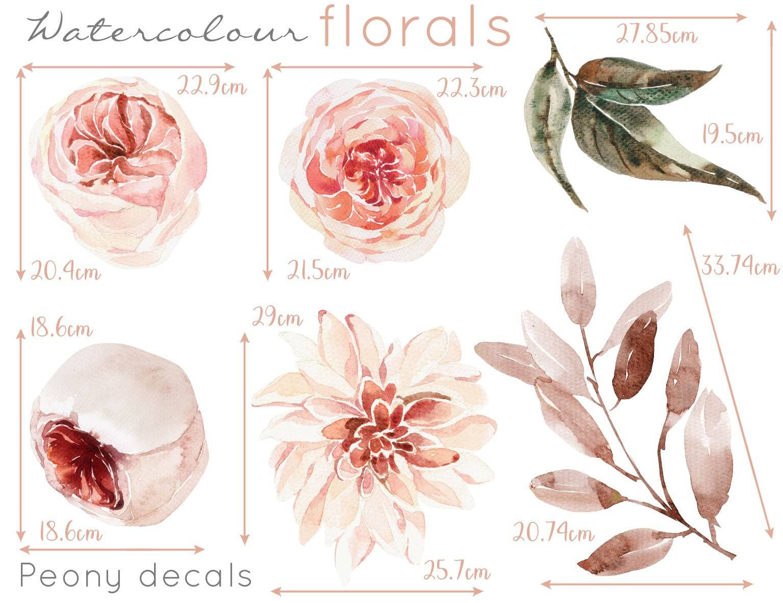 Vintage Flower Wall Decals, Fable and Fawn