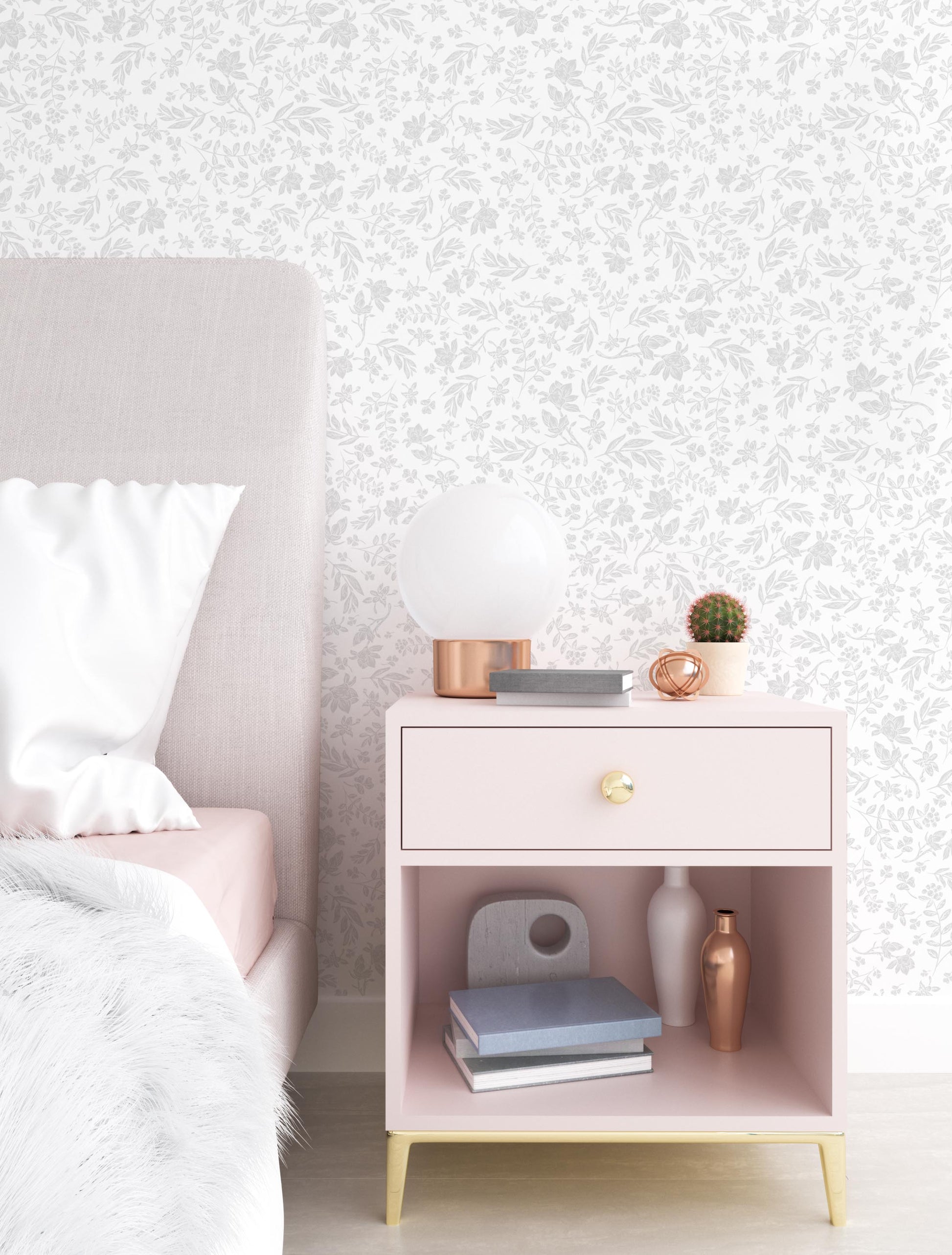 Isabella Wallpaper (Grey) - Wallpaper - Fable and Fawn 