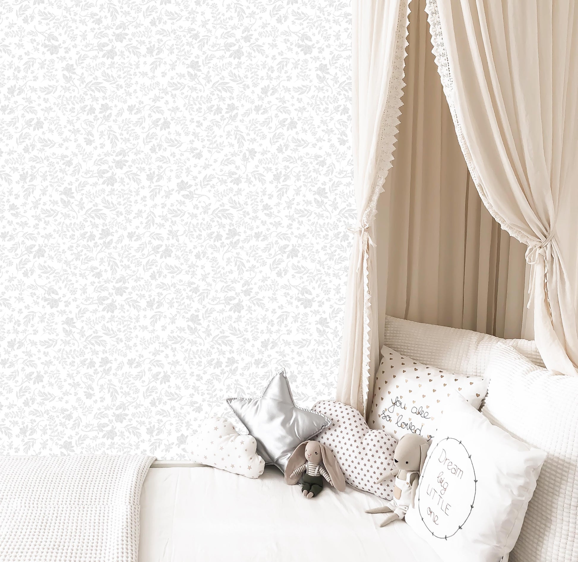 Isabella Wallpaper (Grey) - Wallpaper - Fable and Fawn 
