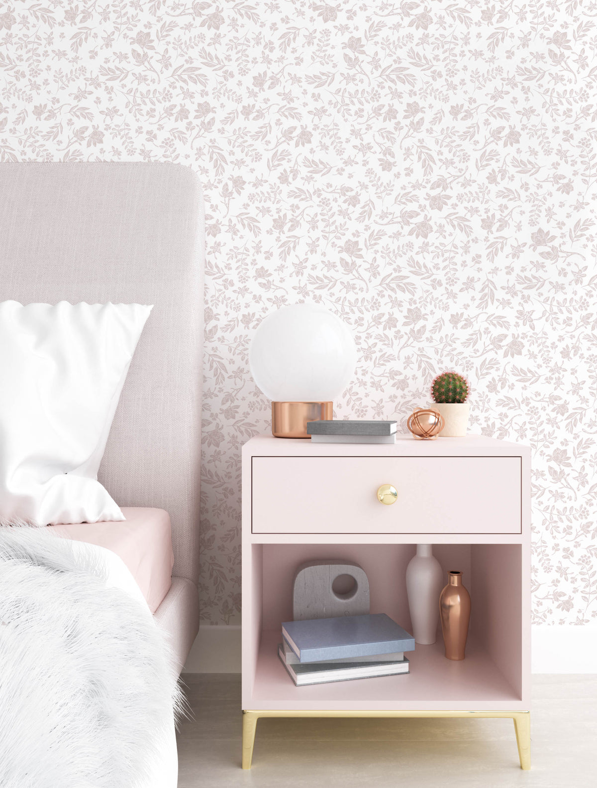 Removable Wallpaper - Isabella (Blush) - Wallpaper - Fable and Fawn