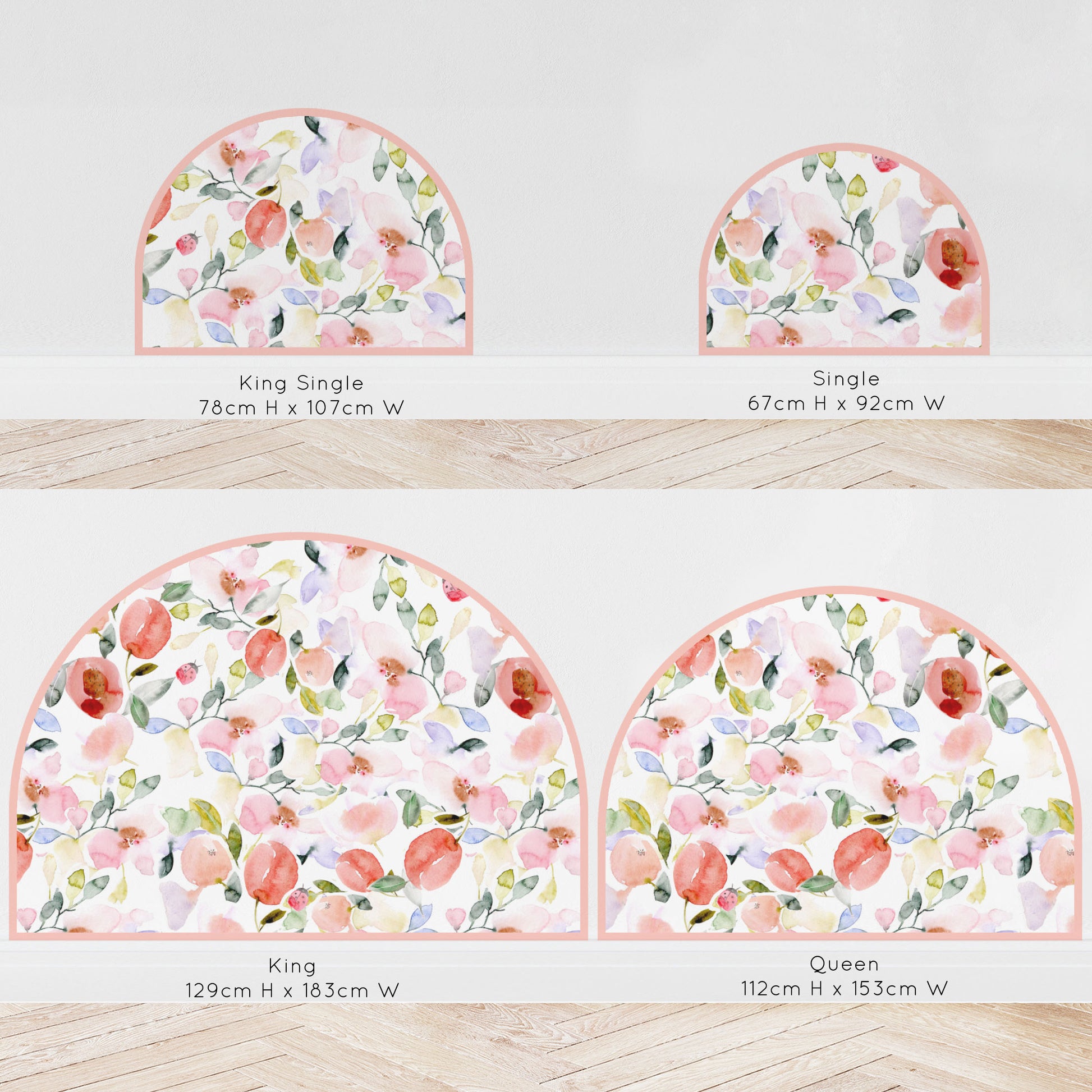 Bedhead Wall Decal - Ladybug Floral - Wall Decals - Fable and Fawn 