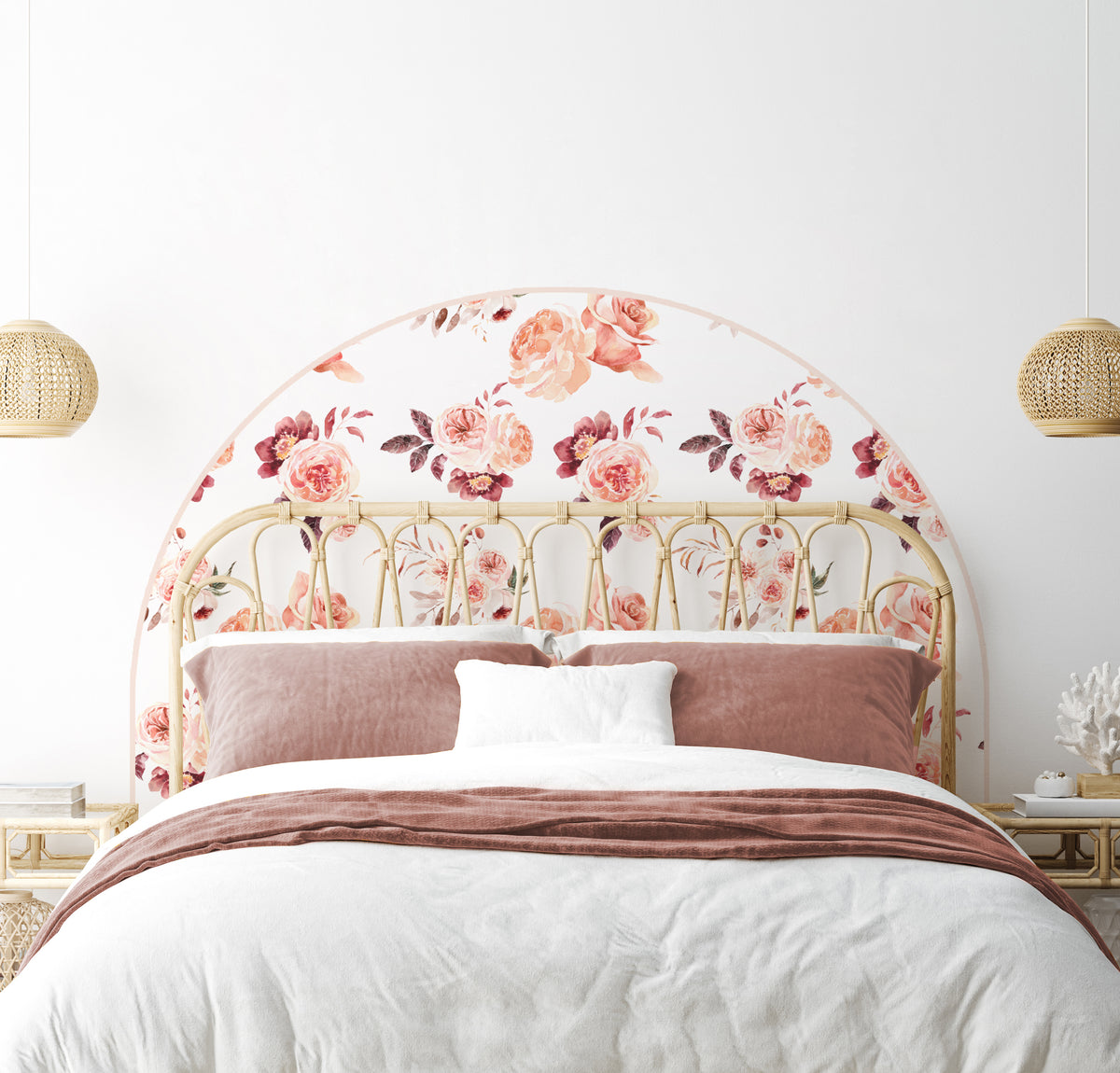 Bedhead Wall Decal - Lana Floral - Wall Decals - Fable and Fawn