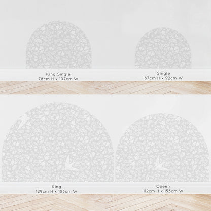 Bedhead Wall Decal - Little Birdie (Soft Grey) - Wall Decals - Fable and Fawn 