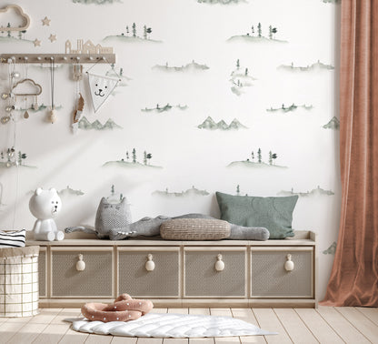 Misty Mountain Wallpaper - Wallpaper - Fable and Fawn 