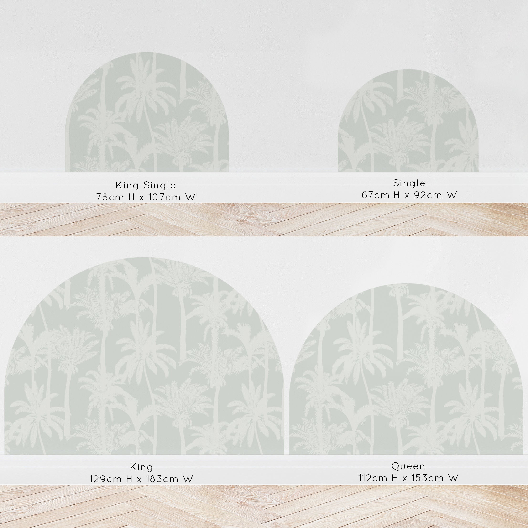 Bedhead Wall Decal (Sage Palms) - Wall Decals - Fable and Fawn