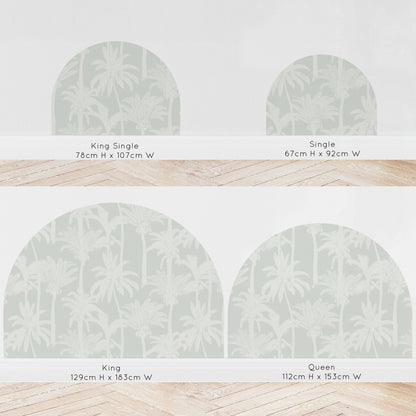 Bedhead Wall Decal (Sage Palms) - Wall Decals - Fable and Fawn 