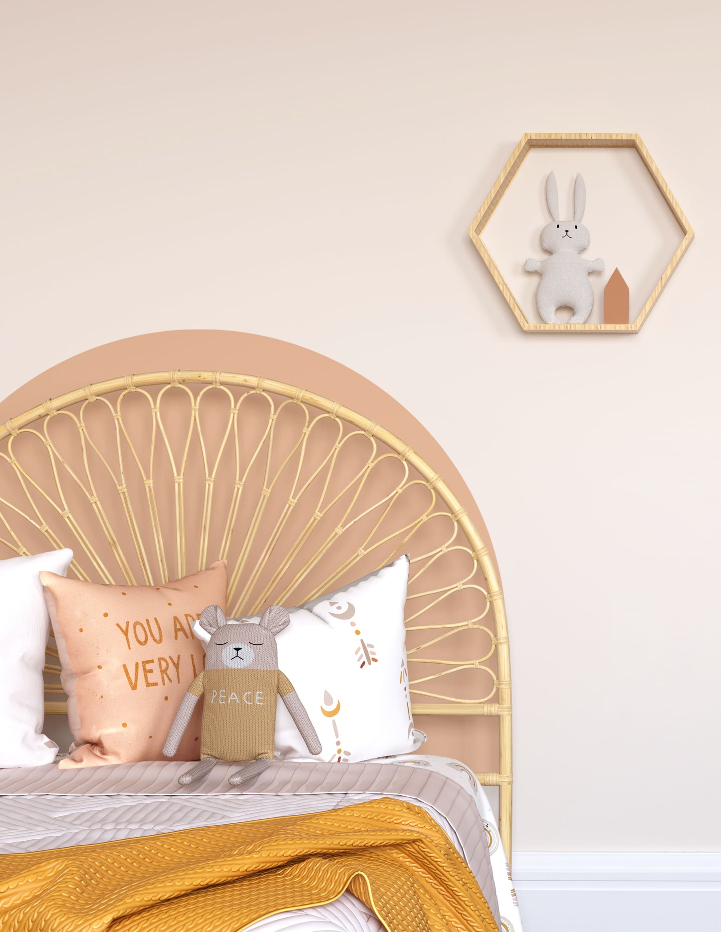 Bedhead Wall Decal (Peach) - Wall Decals - Fable and Fawn 