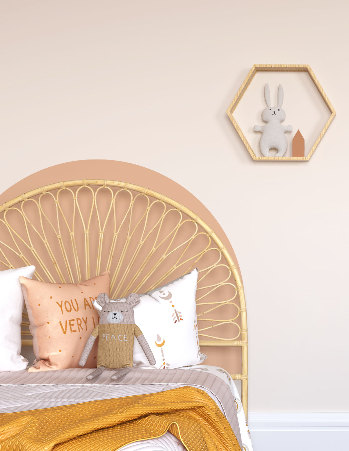 Bedhead Wall Decal (Peach) - Wall Decals - Fable and Fawn