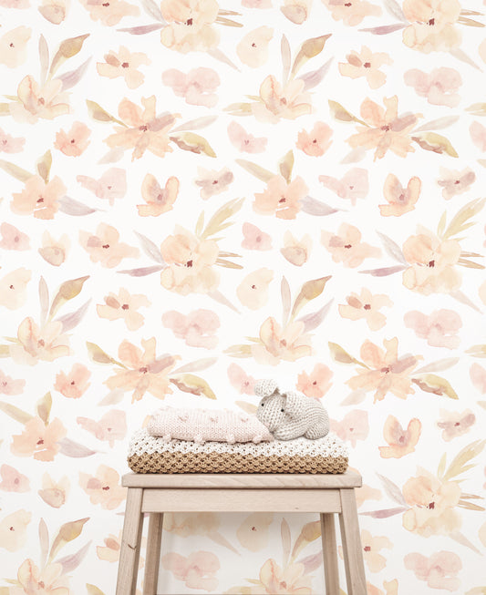 Floral Wallpaper (Peachy) - Wallpaper - Fable and Fawn 