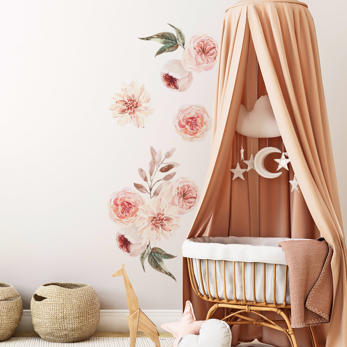 Peony & Dahlia - Flower Wall Decals - Wall Decals - Fable and Fawn
