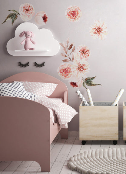 Peony & Dahlia - Flower Wall Decals - Wall Decals - Fable and Fawn 