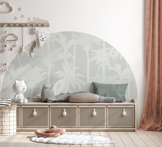 Bedhead Wall Decal (Sage Palms) - Wall Decals - Fable and Fawn 