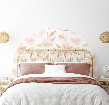 Bedhead Wall Decal (Peach Floral) - Wall Decals - Fable and Fawn 