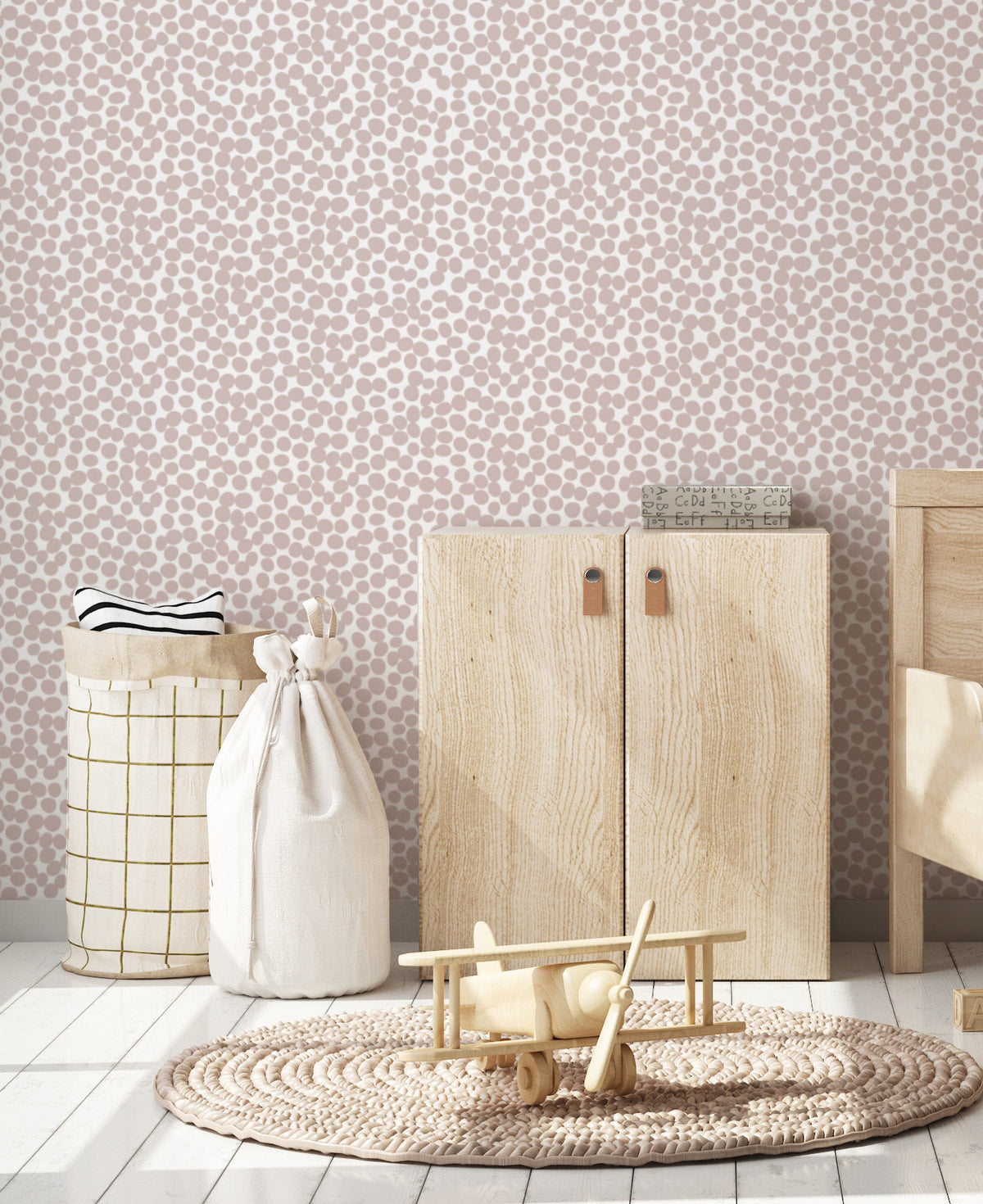 Removable Wallpaper - Spots (Blush) - Wallpaper - Fable and Fawn