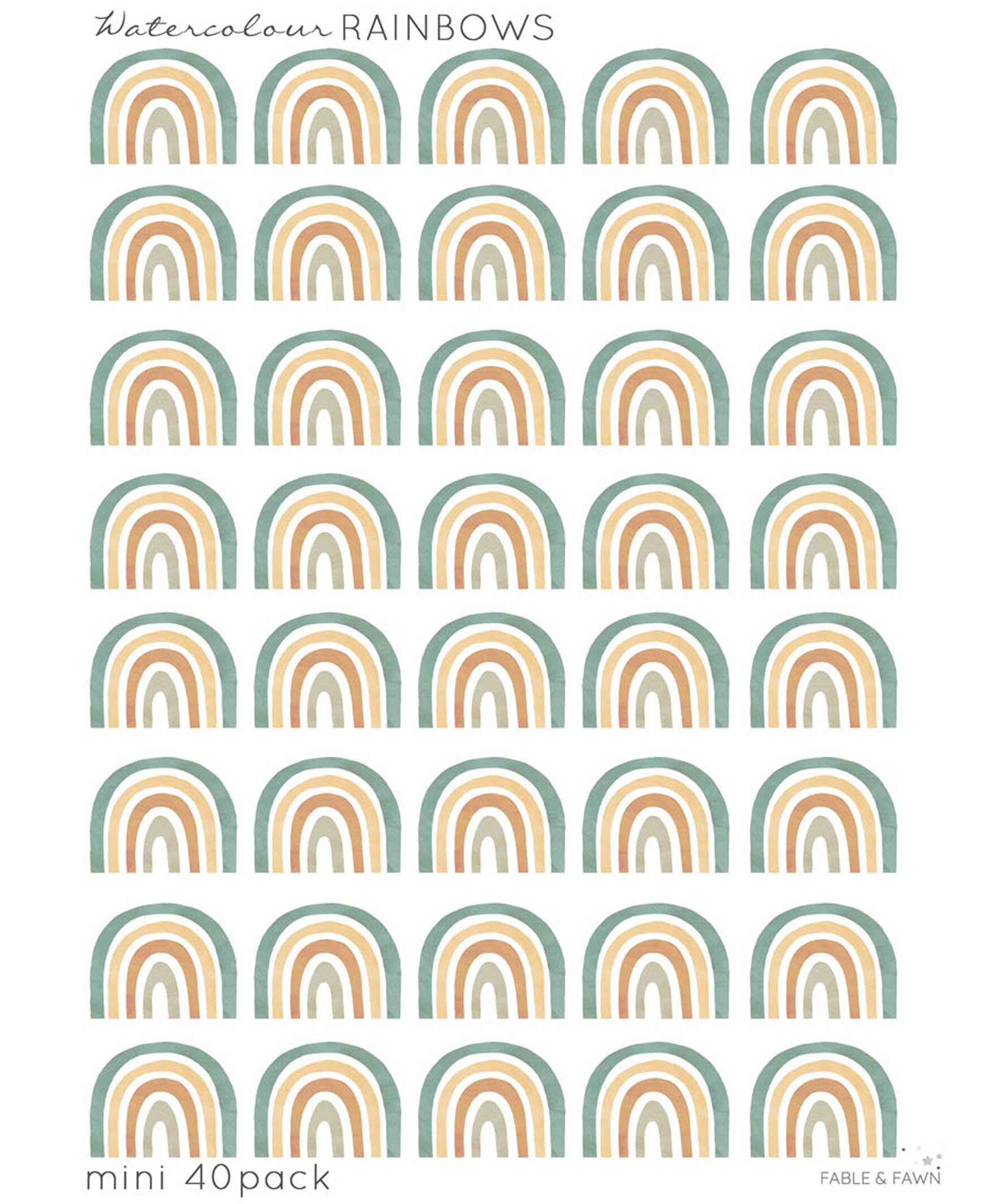 Rainbow Wall Decals (Sage) - Wall Decals - Fable and Fawn 