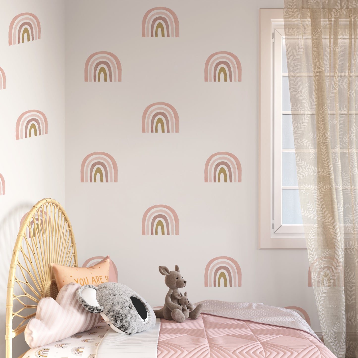 Rainbow Wall Decals (Pink) - Wall Decals - Fable and Fawn 