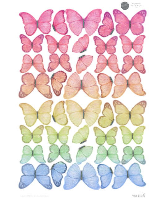 Butterfly Rainbow Wall Decals - Wall Decals - Fable and Fawn 