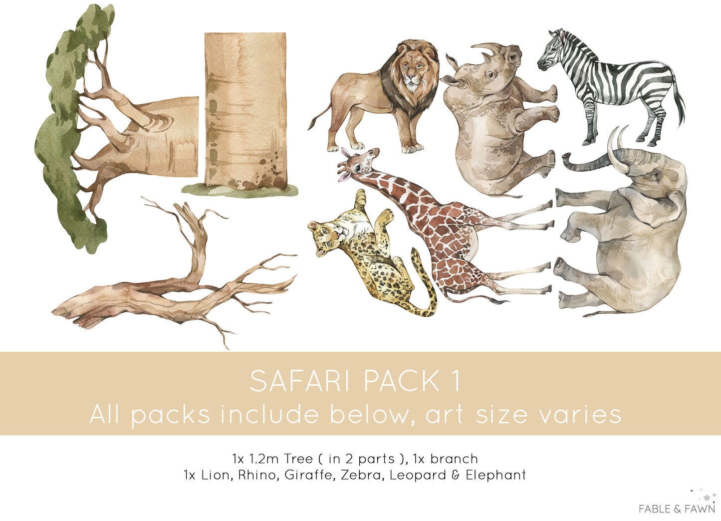 Safari Wall Decals - Wall Decals - Fable and Fawn 