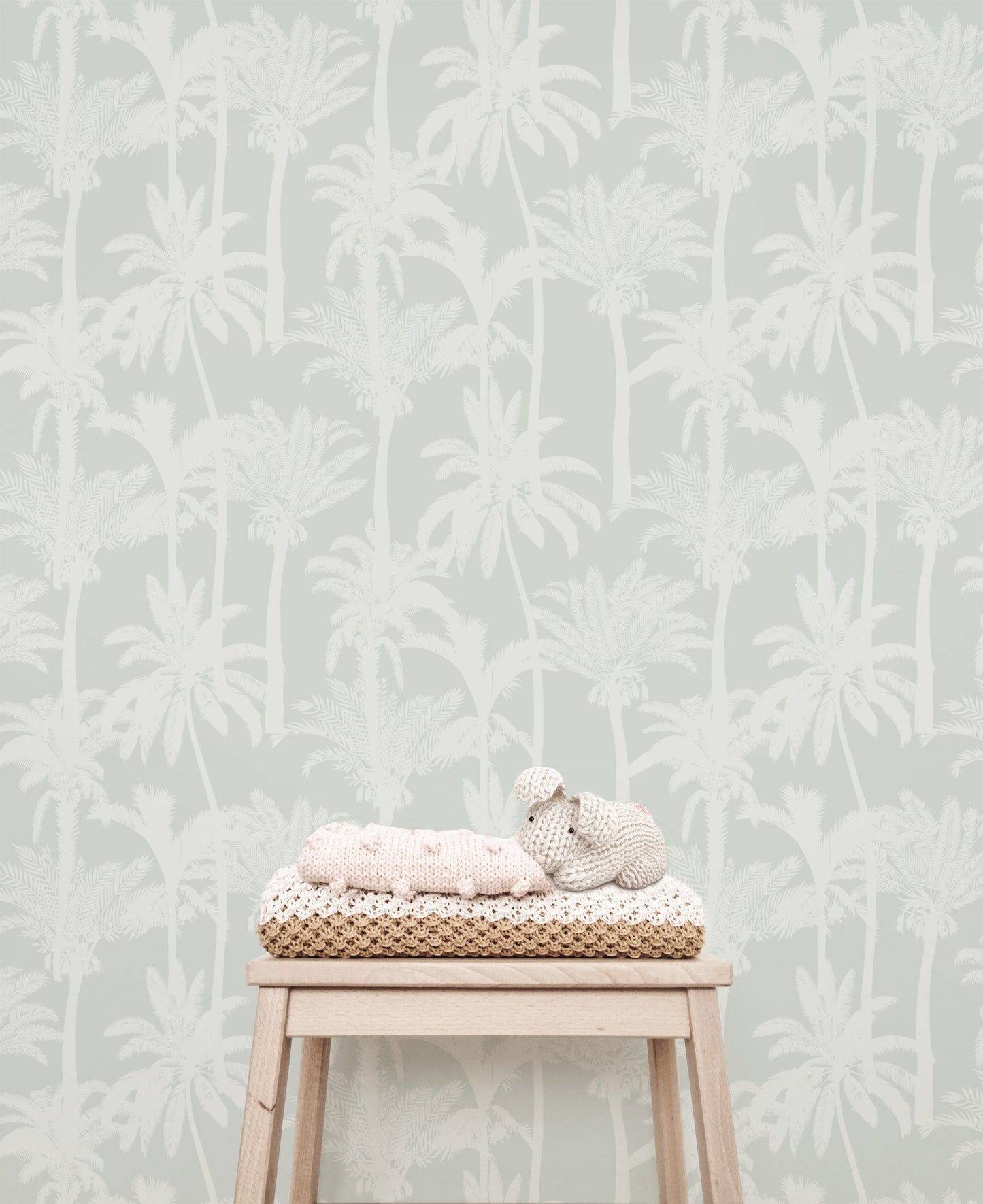 Palm Tree Wallpaper (Sage) - Wallpaper - Fable and Fawn 