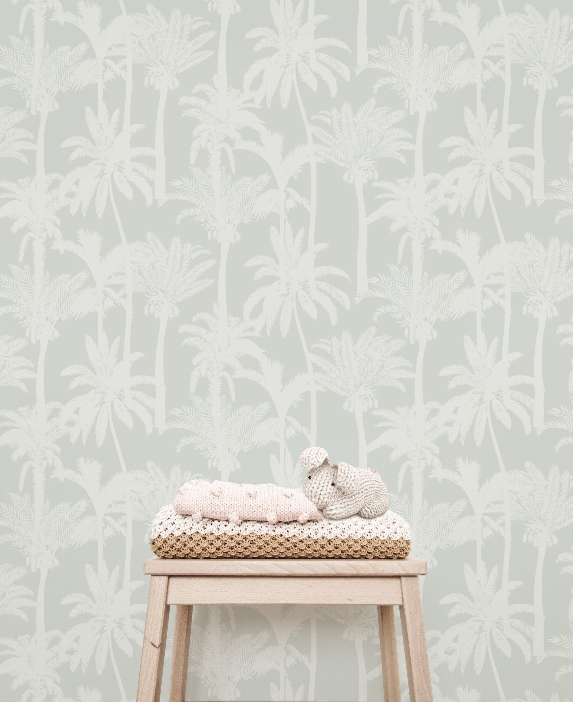 Palm Tree Wallpaper (Sage) - Wallpaper - Fable and Fawn