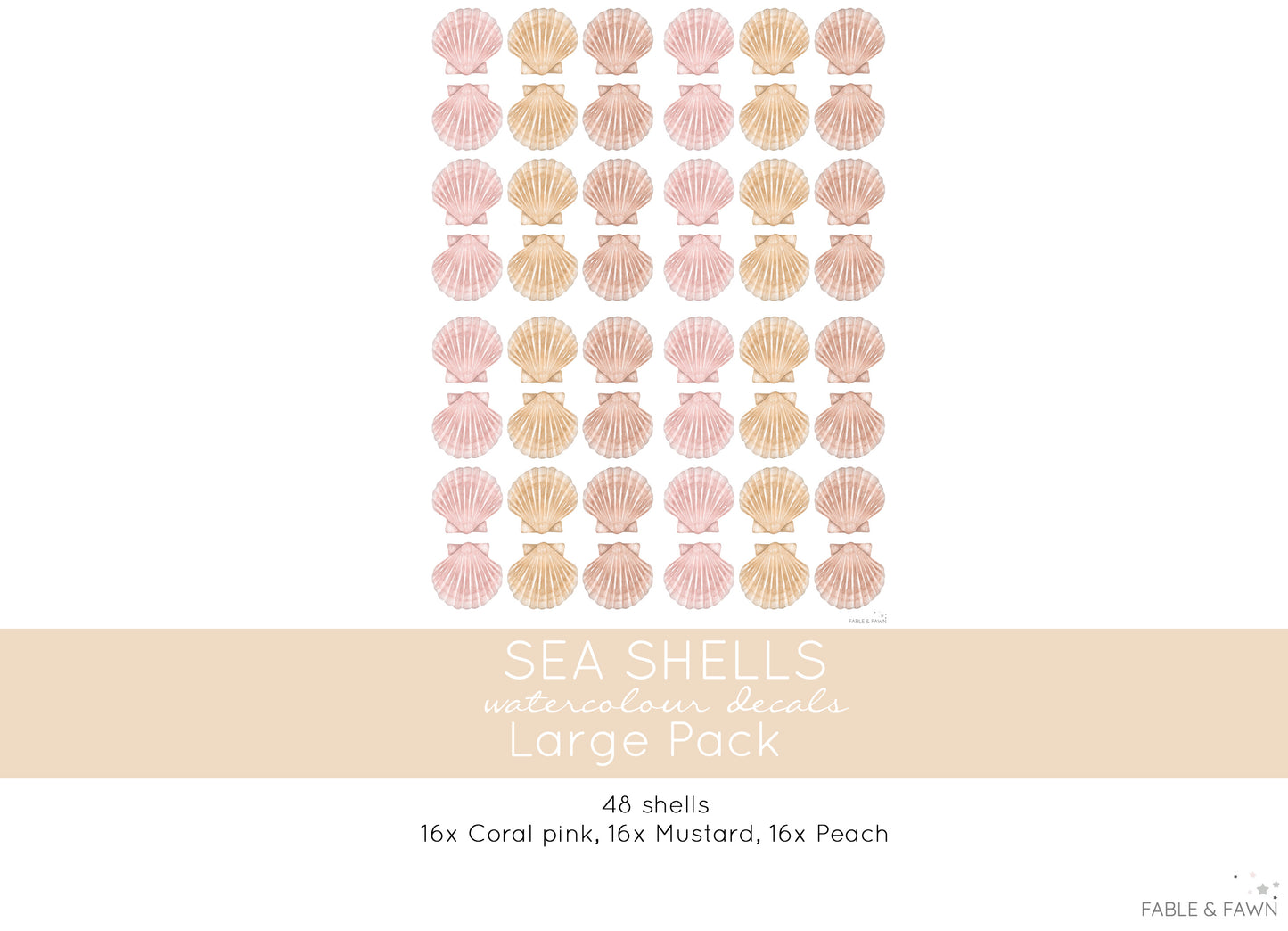Seashell Wall Decals (Gold) - Wall Decals - Fable and Fawn 