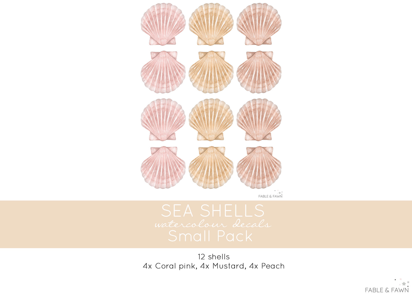 Seashell Wall Decals (Gold) - Wall Decals - Fable and Fawn 