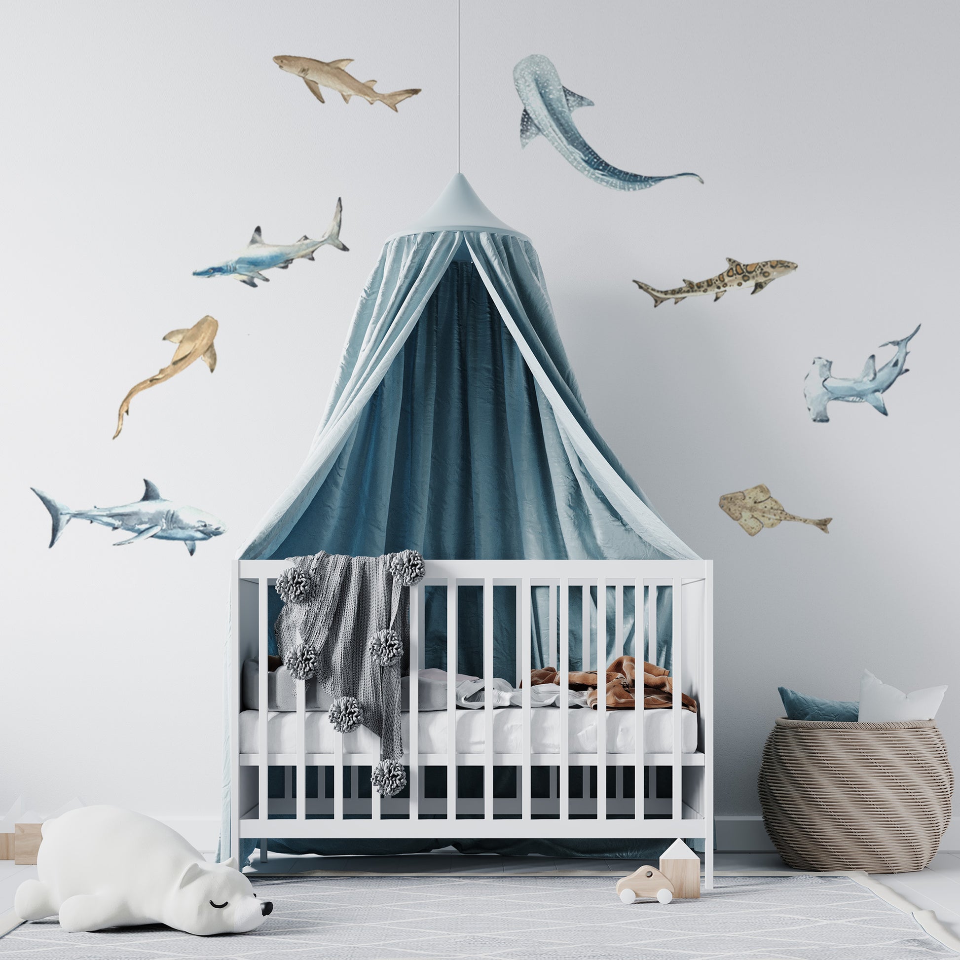 Shark Wall Stickers - Wall Decals - Fable and Fawn 