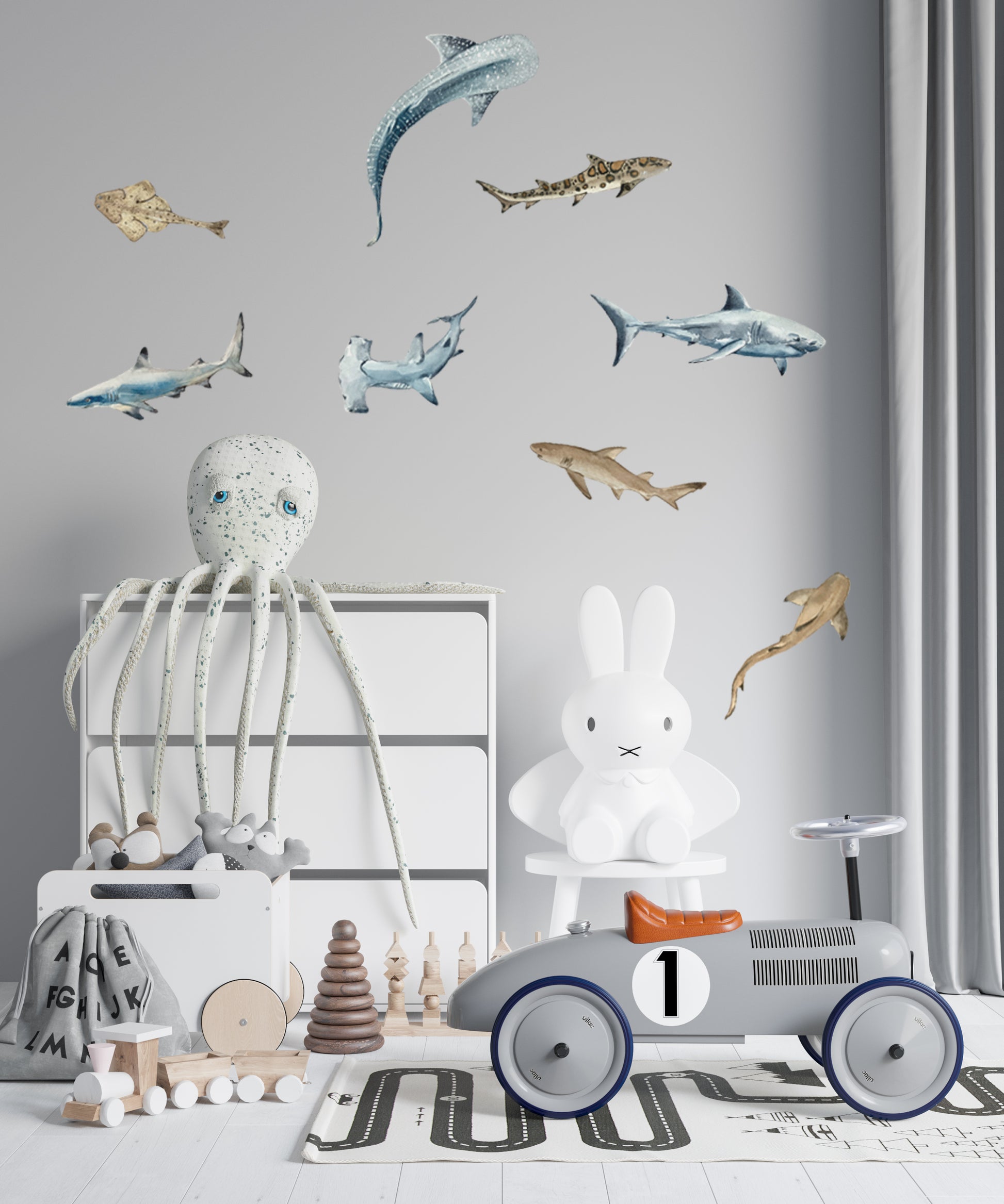 Shark Wall Stickers - Wall Decals - Fable and Fawn 