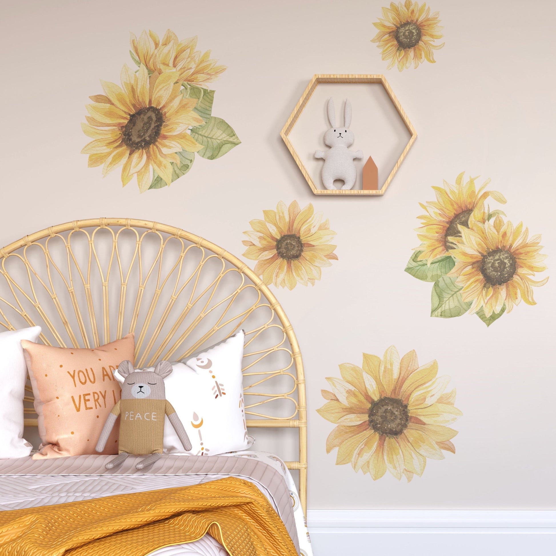 Sunflower Wall Decals - Wall Decals - Fable and Fawn 
