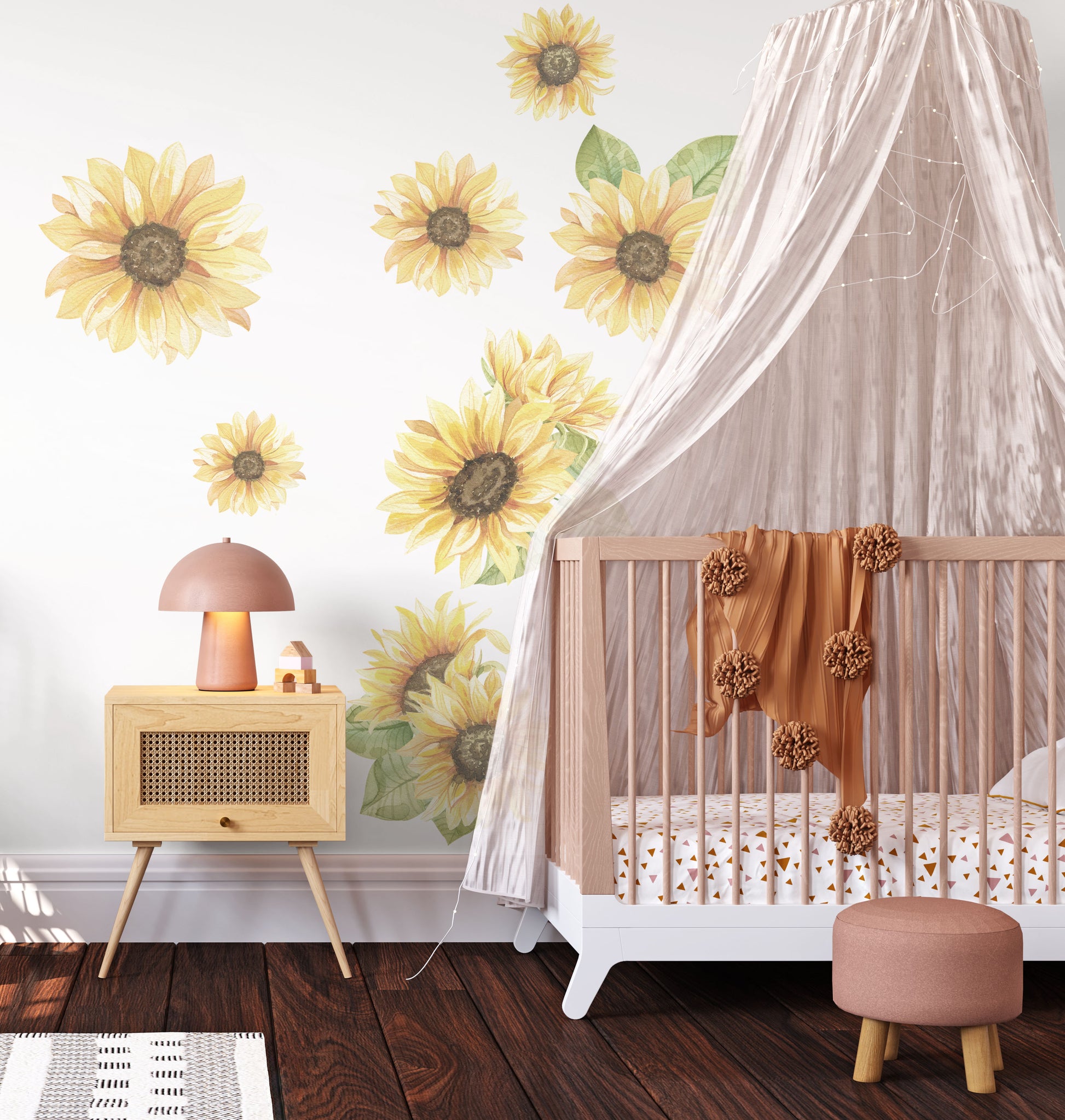 Sunflower Wall Decals - Wall Decals - Fable and Fawn 