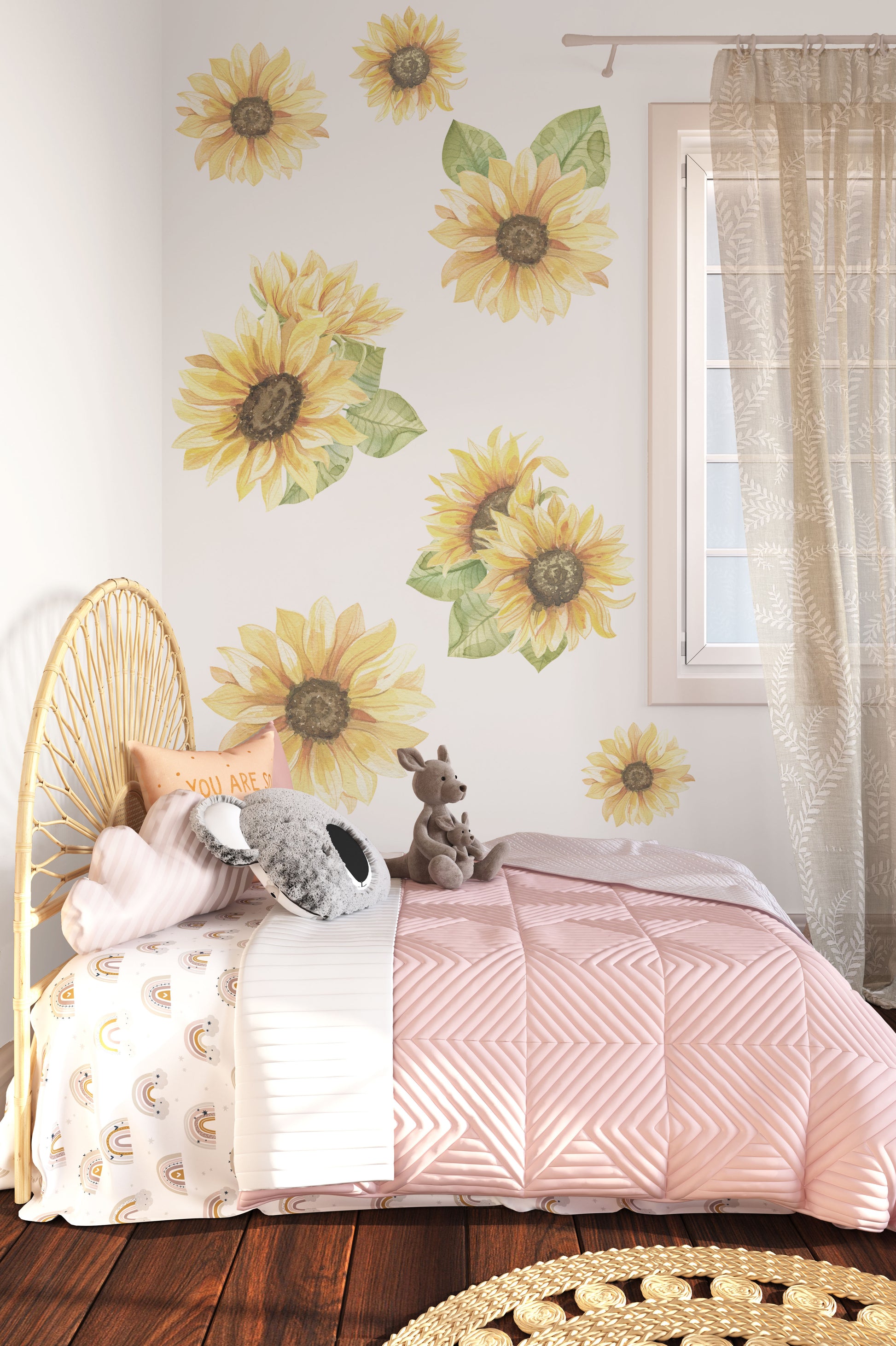 Sunflower Wall Decals - Wall Decals - Fable and Fawn 