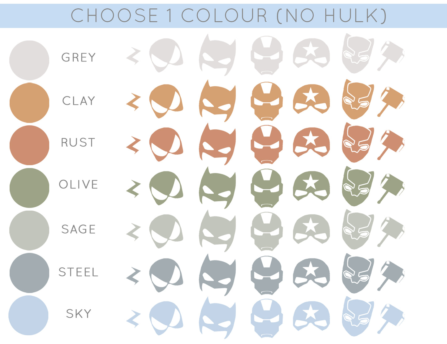 Superhero Wall Decals - 1 or 2 Colour Option - Wall Decals - Fable and Fawn 