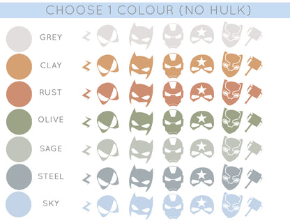 Superhero Wall Decals - 1 or 2 Colour Option - Wall Decals - Fable and Fawn 