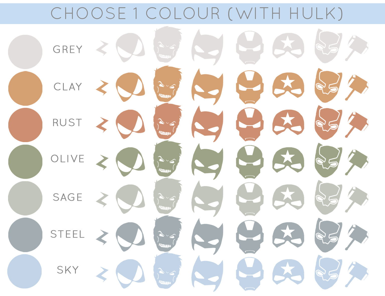 Superhero Wall Decals - 1 or 2 Colour Option - Wall Decals - Fable and Fawn 