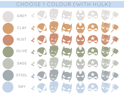 Superhero Wall Decals - 1 or 2 Colour Option - Wall Decals - Fable and Fawn 