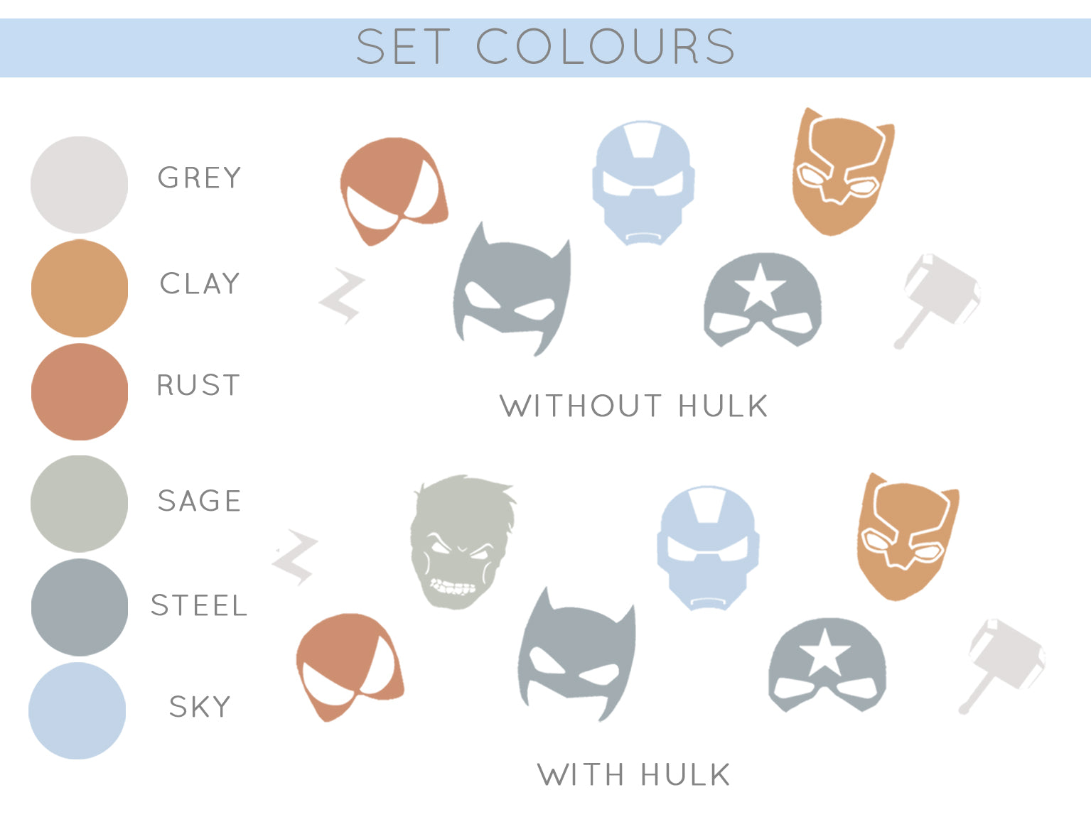 Superhero Wall Decals - Wall Decals - Fable and Fawn 